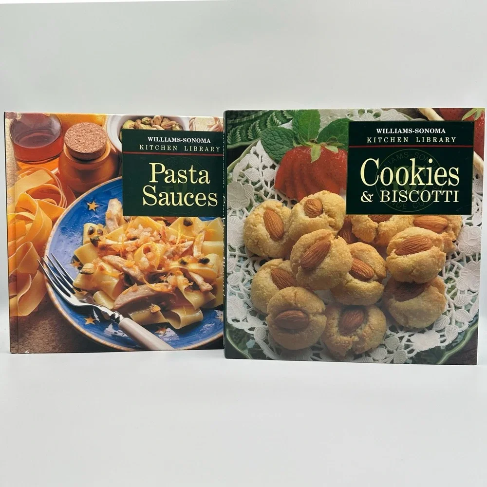 Williams-Sonoma Kitchen Library Lot 2 Pasta Sauces Cookies Biscotti Hardcover‎